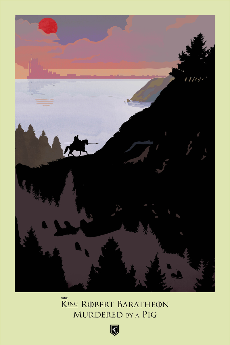 Illustration for article titled Beautiful Game of Thrones Posters Lament One Death from Each Episode